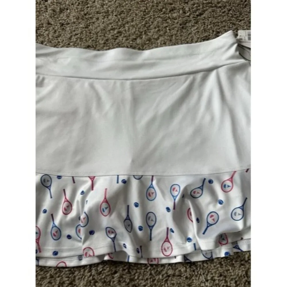 Grand Slam Perforance White Colorful Tennis Skorts Shorts Back Pocket Size XL